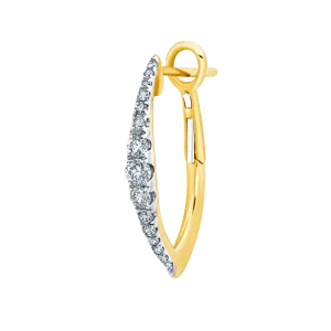 V Earrings with Round Graduating Diamonds