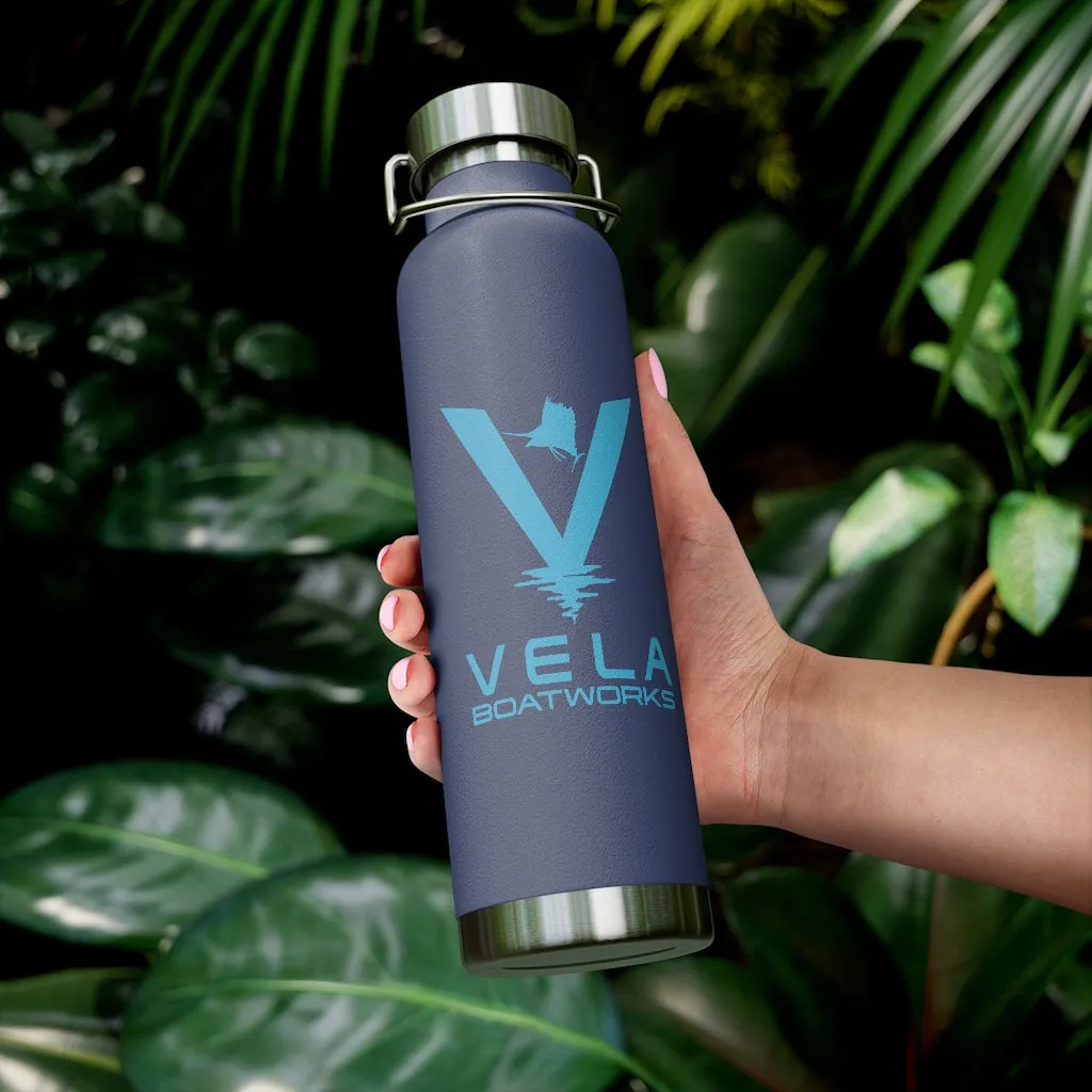 Vela Blue Logo 22oz Vacuum Insulated Bottle
