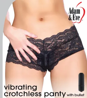 Vibrating Crotchless Panty With Bullet