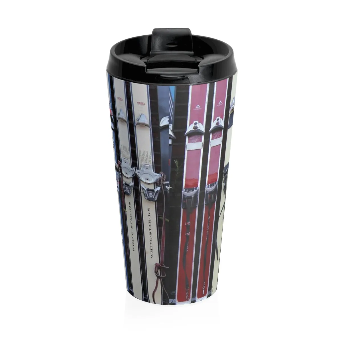 Vintage Skis - Stainless Steel Skiing Travel Mug