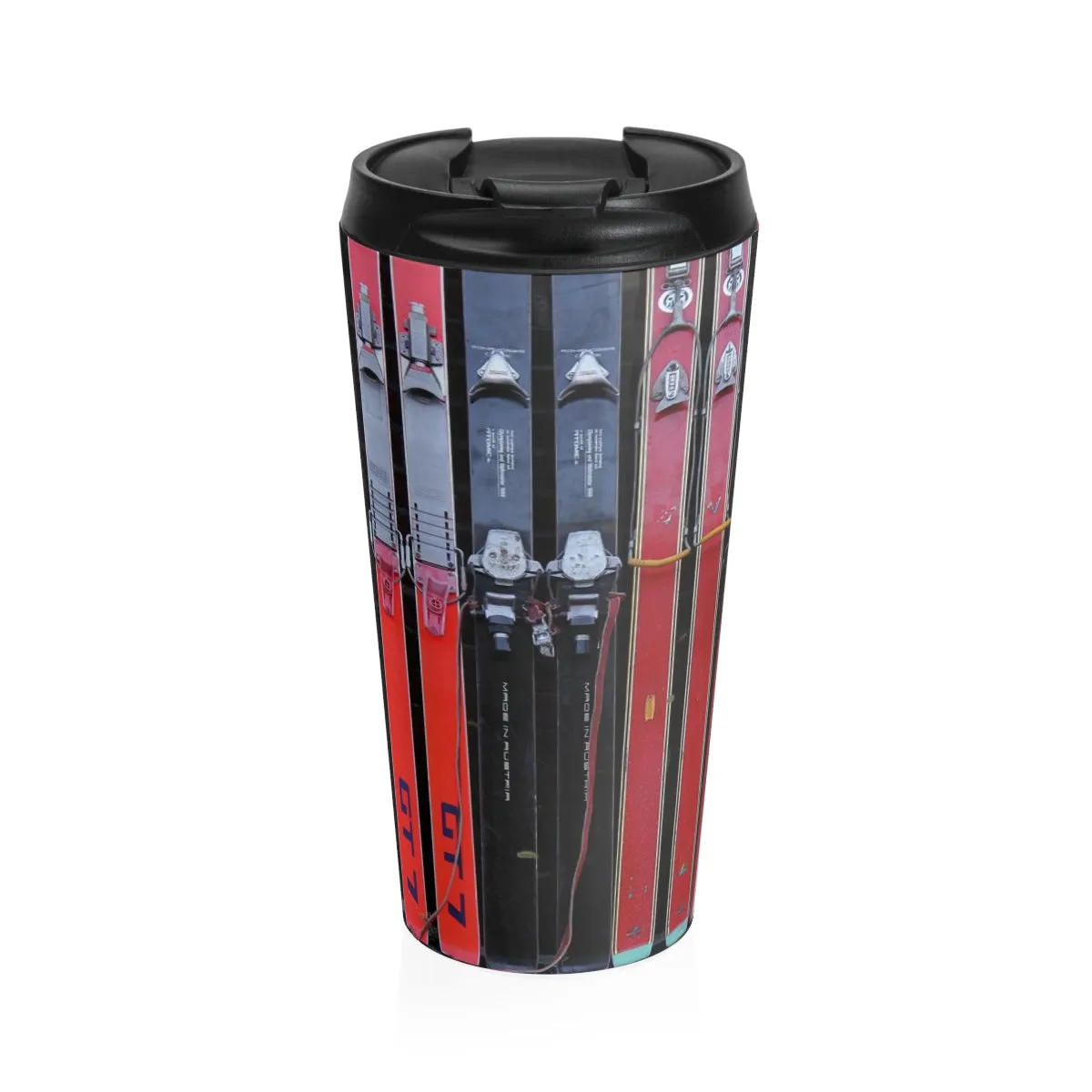 Vintage Skis - Stainless Steel Skiing Travel Mug