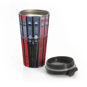 Vintage Skis - Stainless Steel Skiing Travel Mug