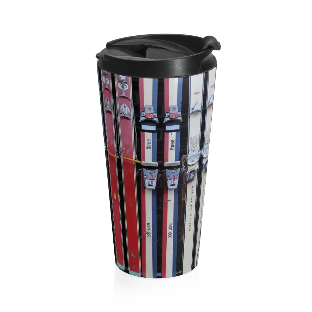 Vintage Skis - Stainless Steel Skiing Travel Mug