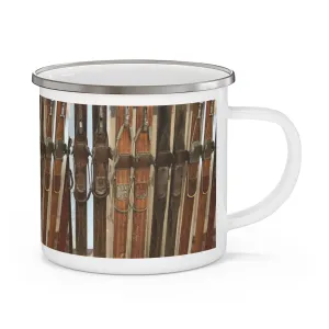 Vintage Wooden Skis - Enamel Camping Mug