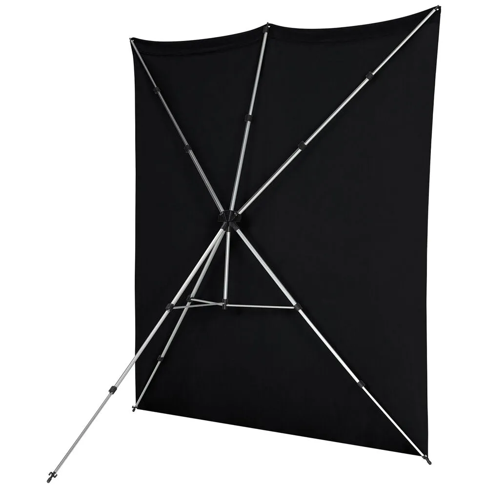 Westcott X-Drop Pro Fabric Backdrop Kit | Rich Black, 8 x 8'