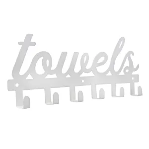 White Towel Hanger w/6 Hooks (Case of 30)
