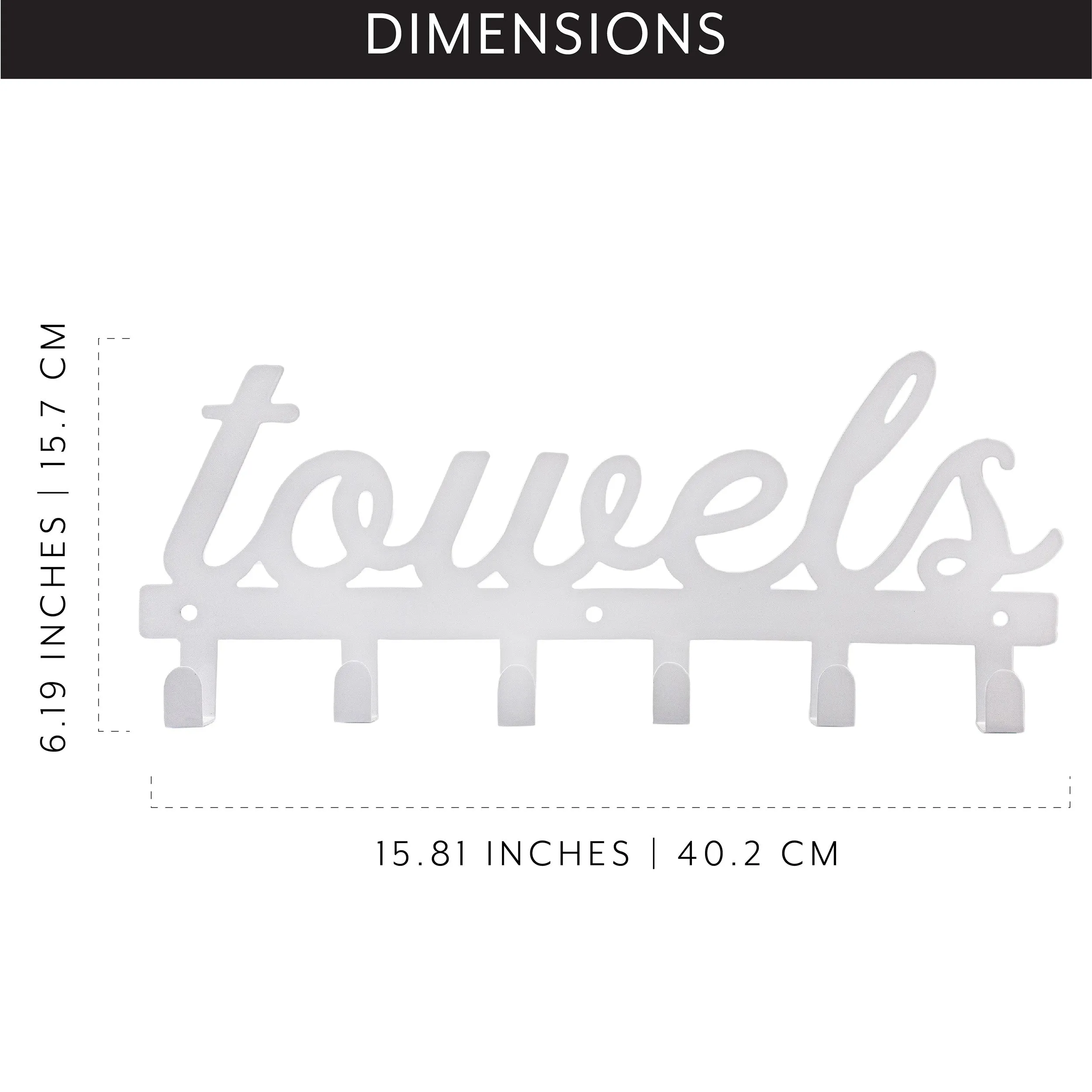 White Towel Hanger w/6 Hooks (Case of 30)