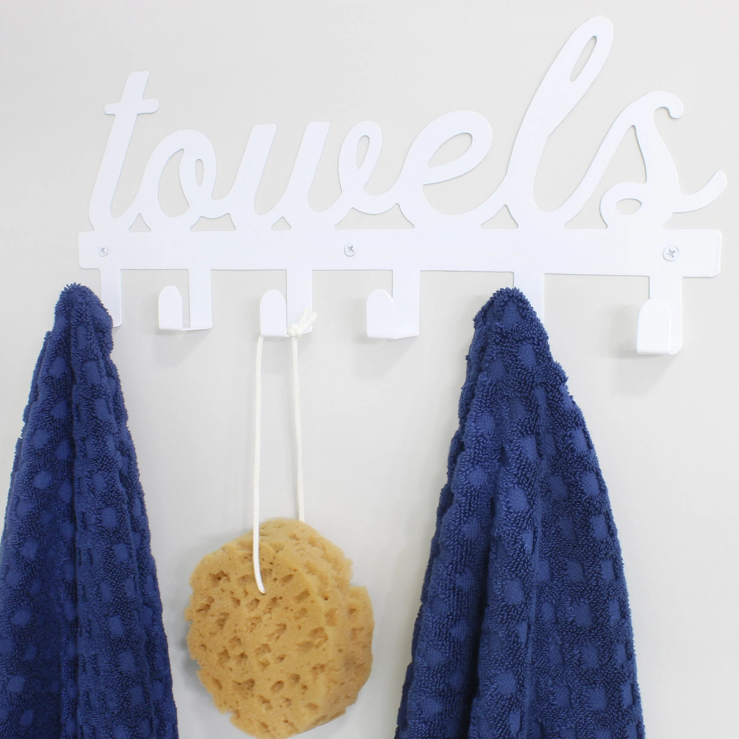 White Towel Hanger w/6 Hooks (Case of 30)