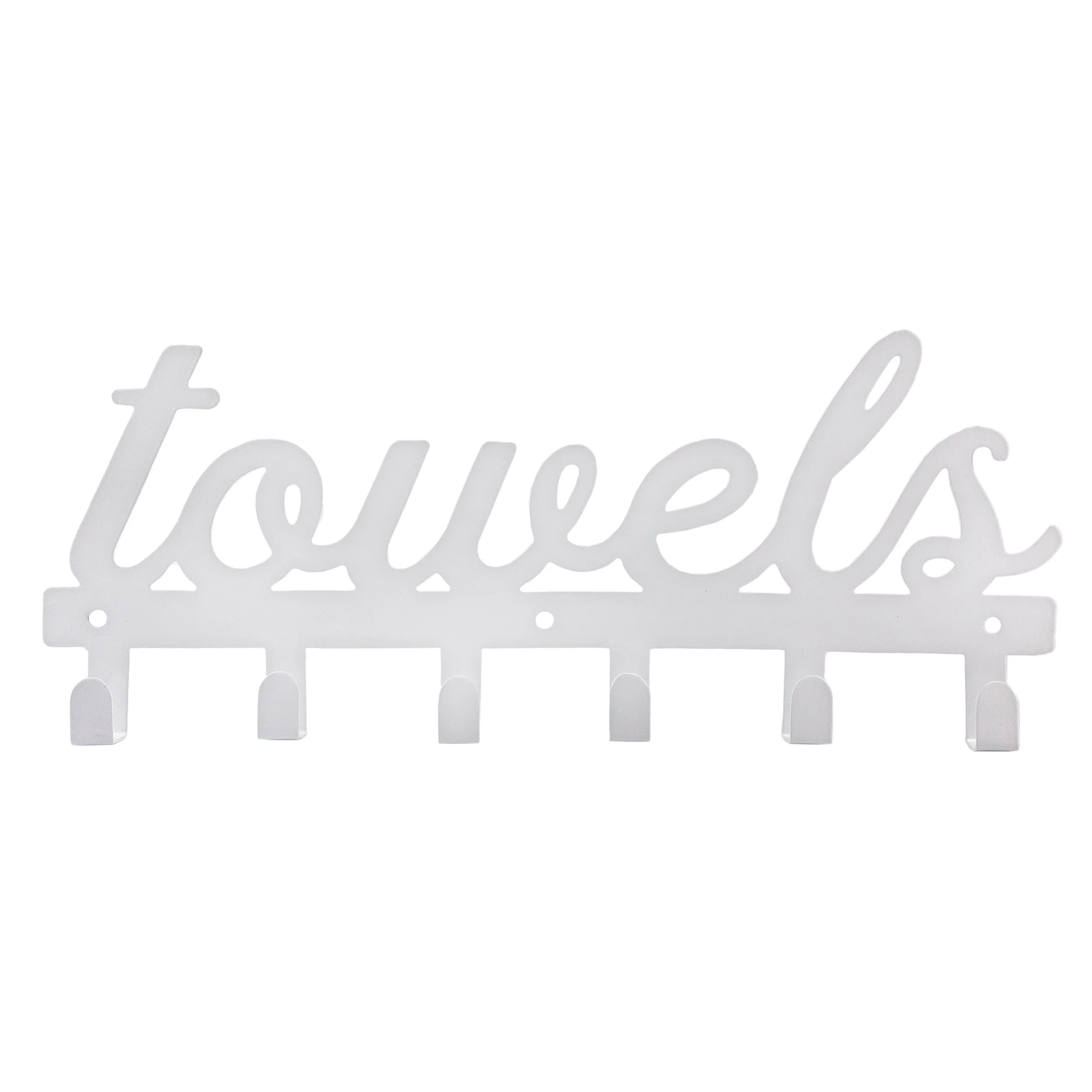 White Towel Hanger w/6 Hooks (Case of 30)