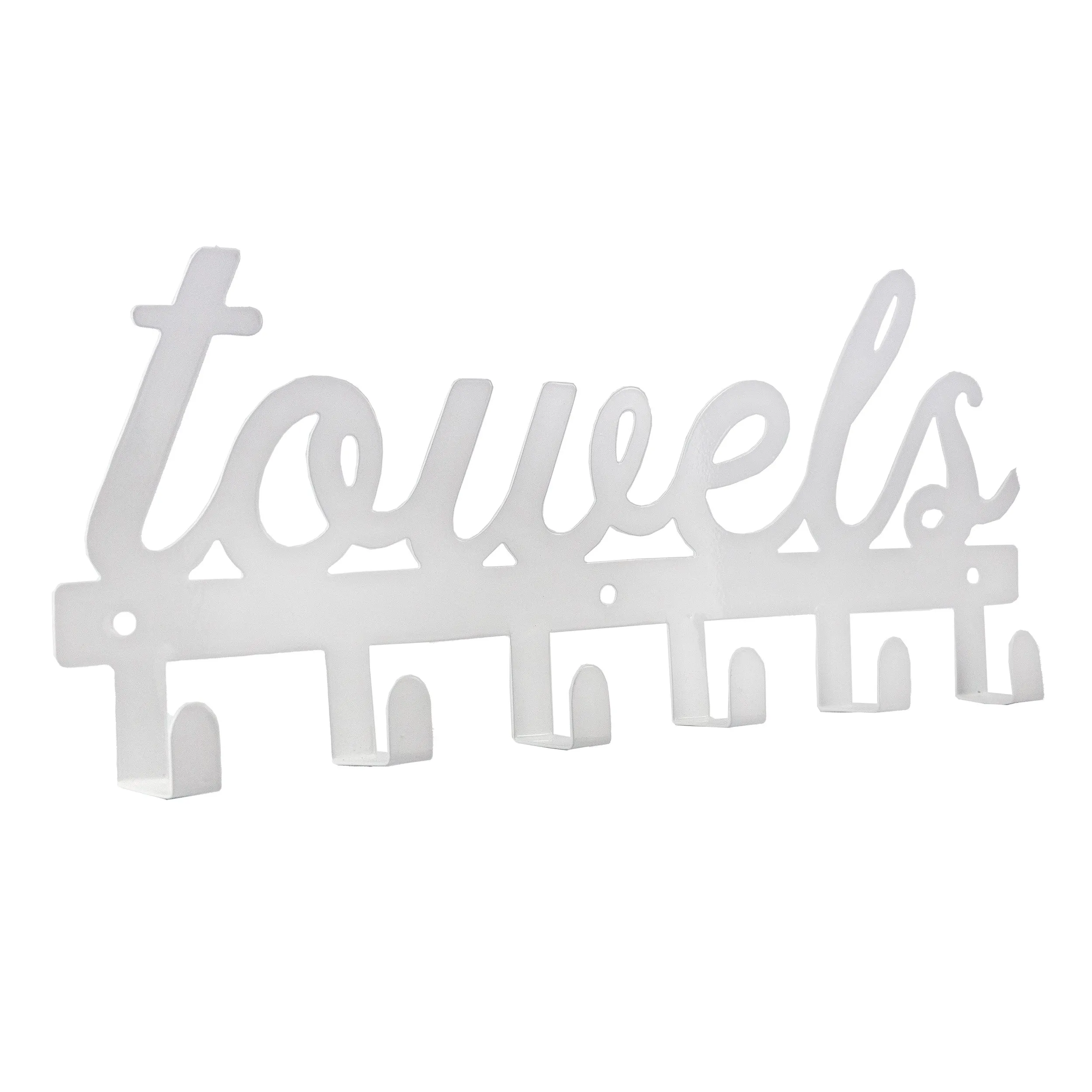 White Towel Hanger w/6 Hooks (Case of 30)