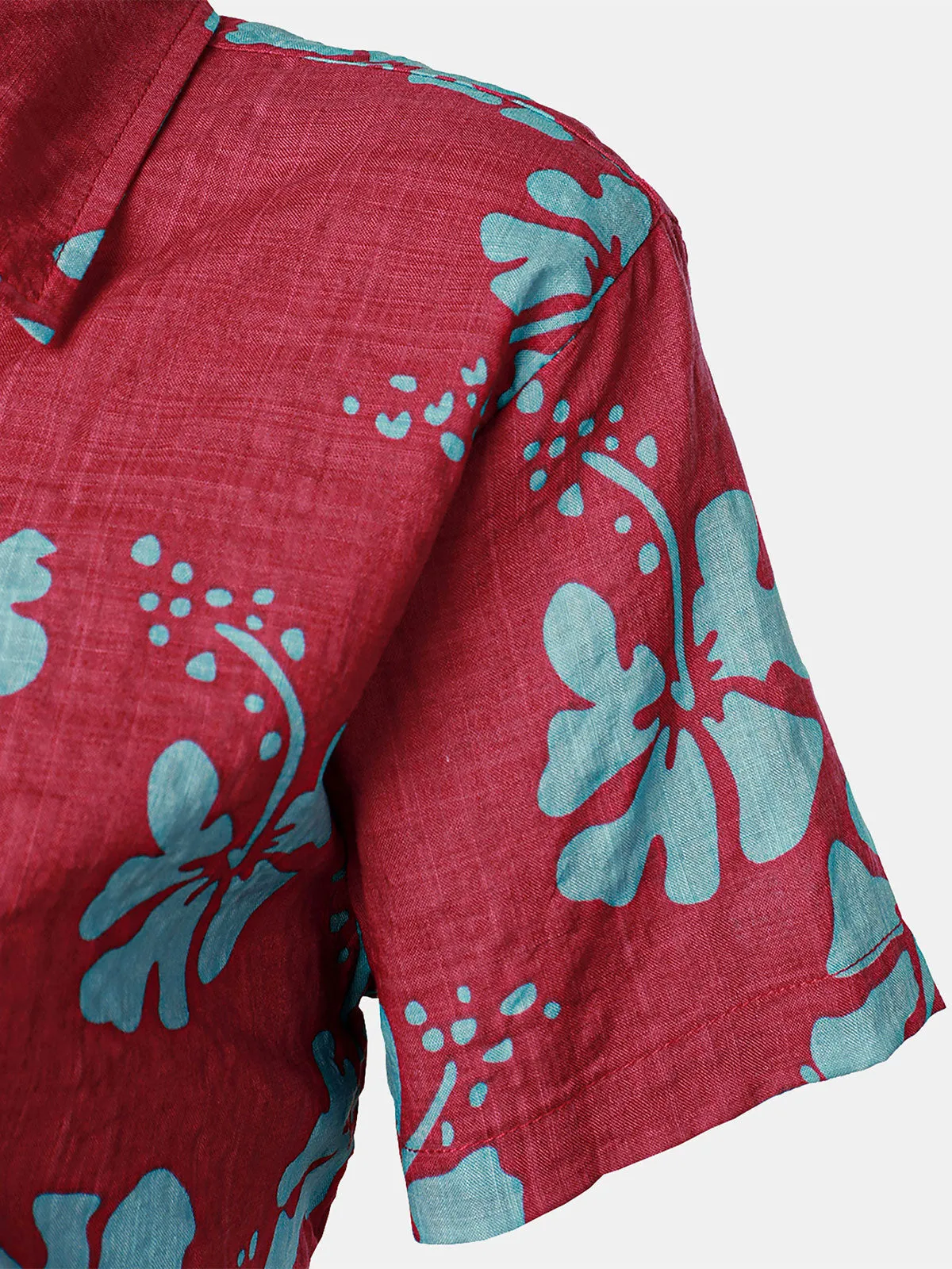 Women's Floral Print Blouse Flower Hawaiian Cotton Summer Aloha Short Sleeve Shirt