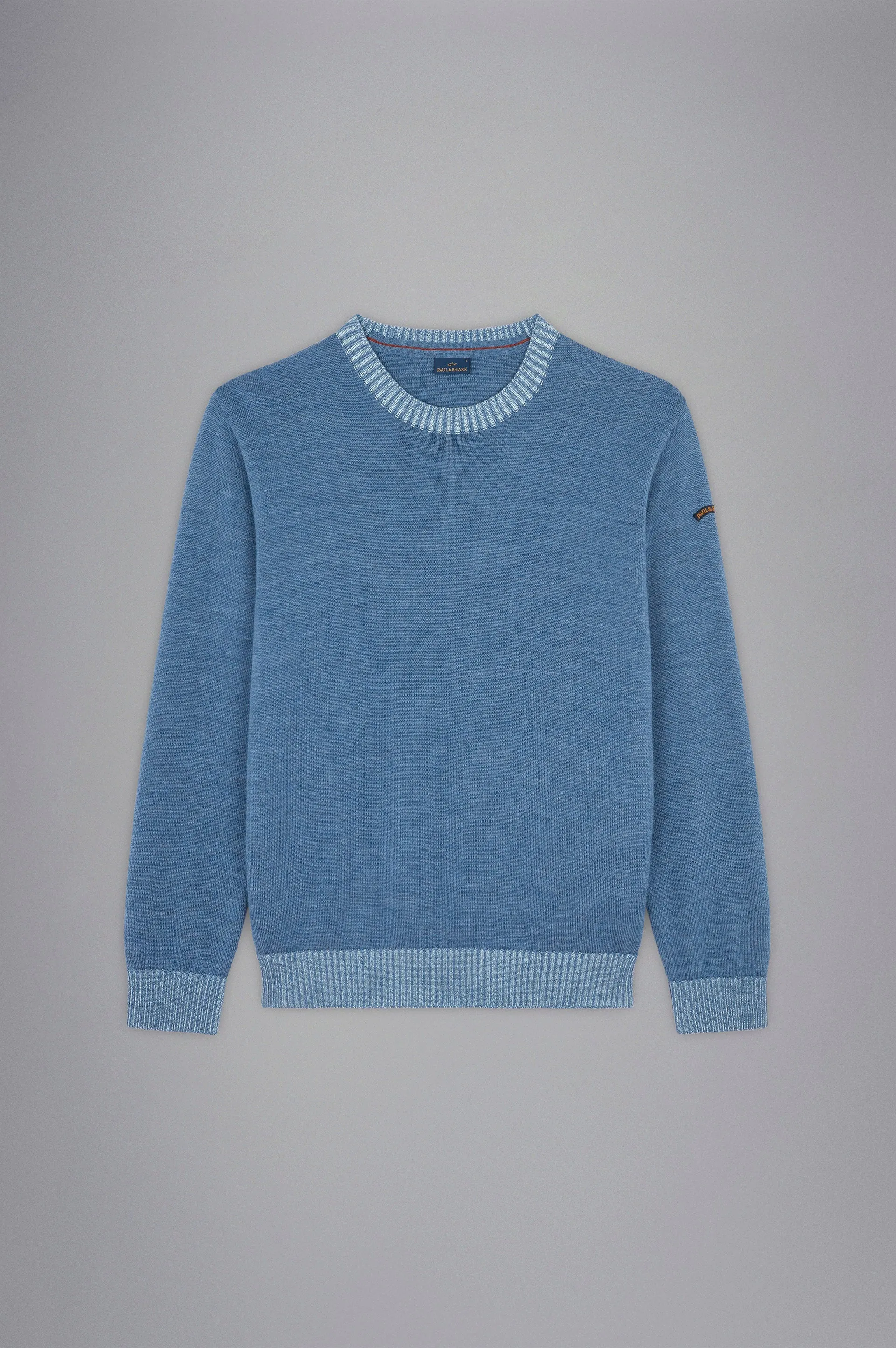 Wool Crewneck Sweater with Contrast