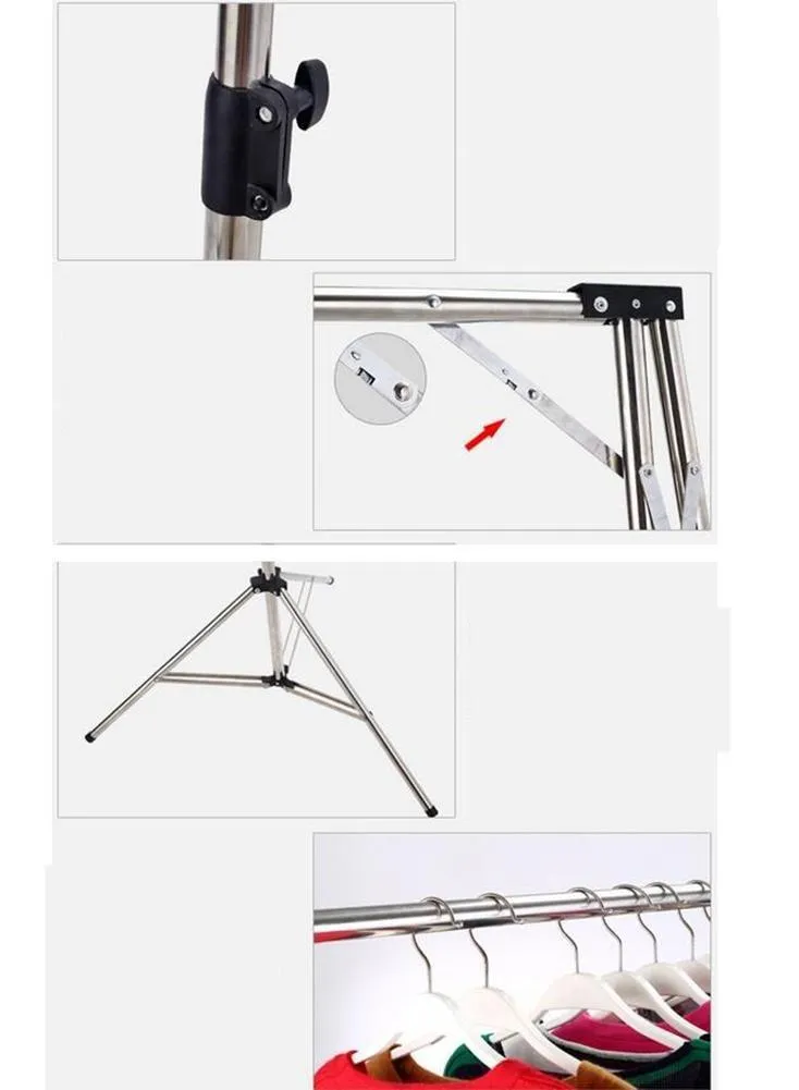 WWZY Stainless steel Drying racks Fold Travel Fall to the ground Balcony Indoor Simple Clothes hangers