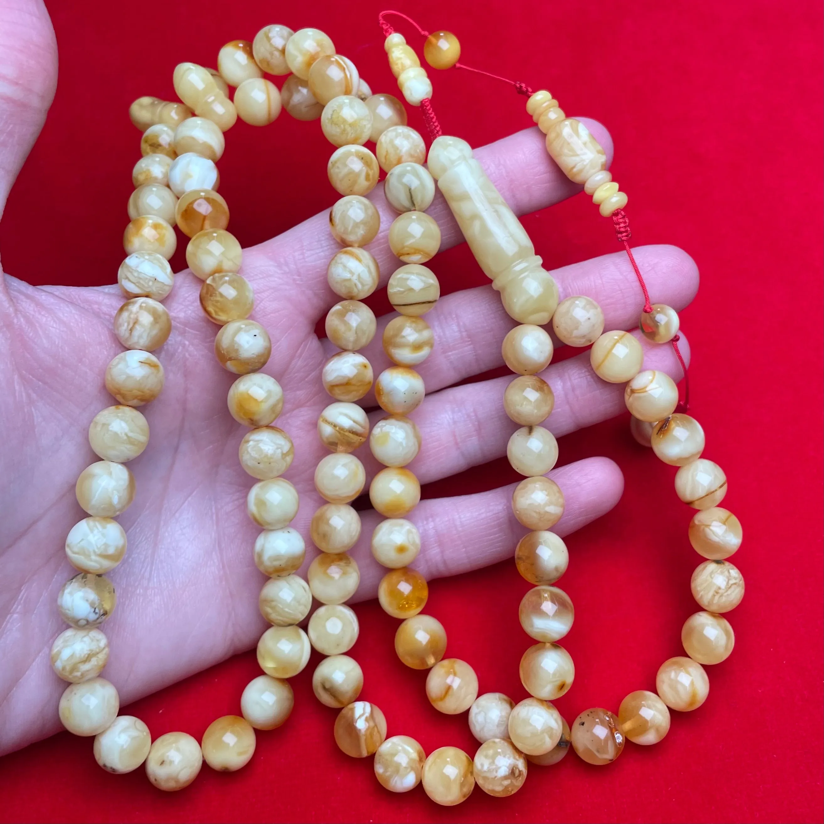 YELLOW/WHITE AMBER MISBAHA 10,3mm 58,6g