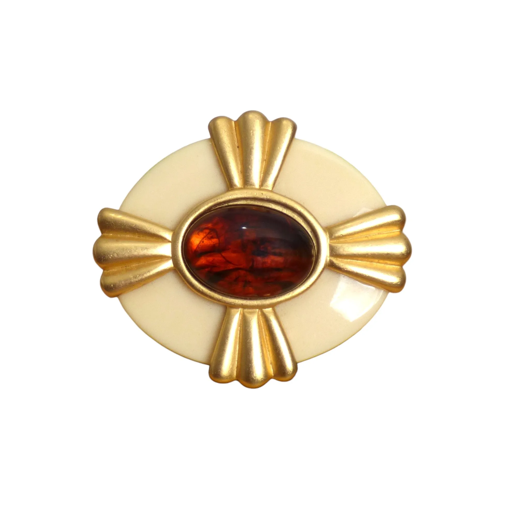 YVES SAINT LAURENT- 1980s Resin & Metal Parure