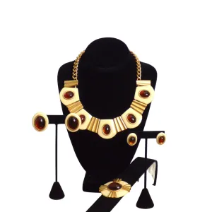 YVES SAINT LAURENT- 1980s Resin & Metal Parure