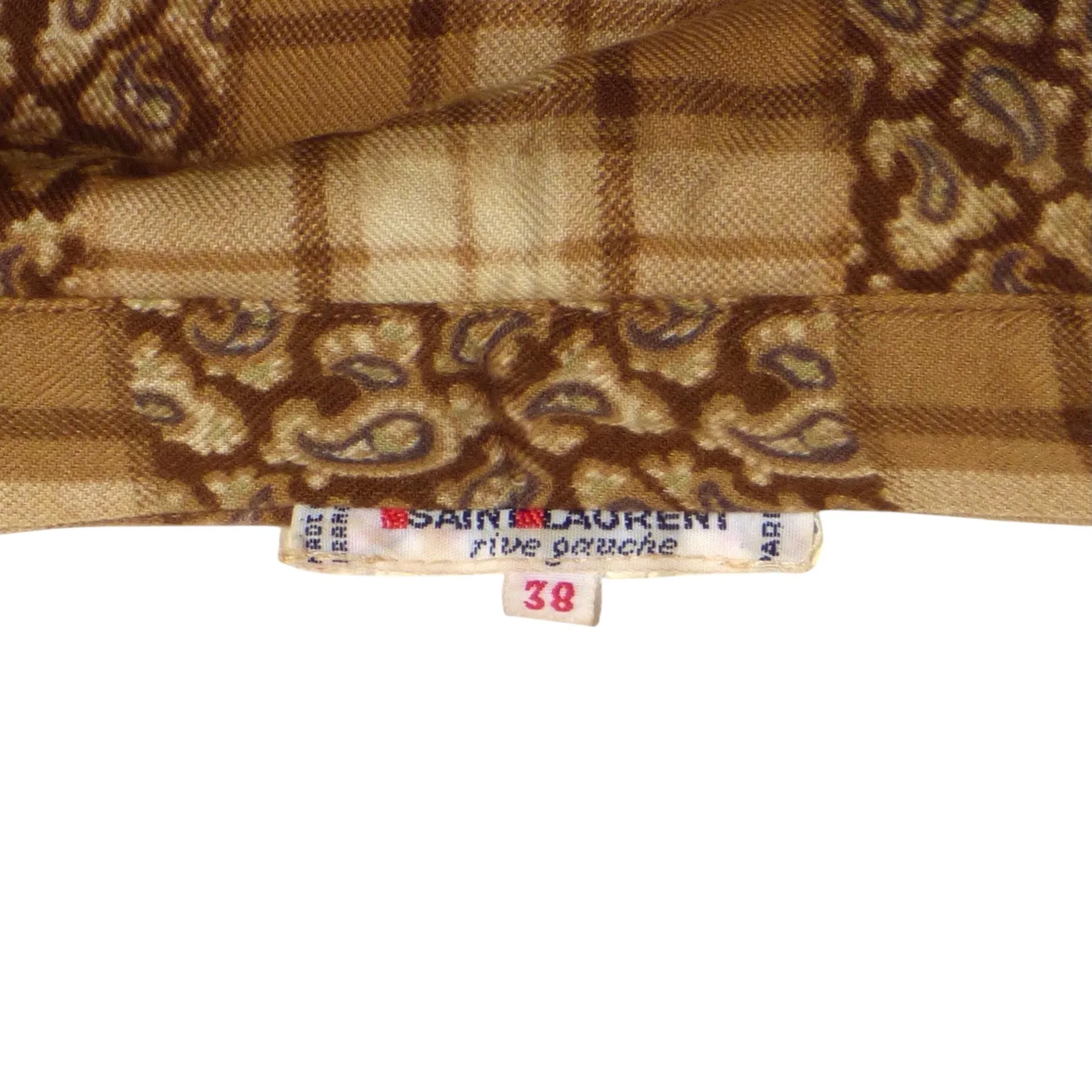 YVES SAINT LAURENT- 1980s Wool Print Blouse, Size-8