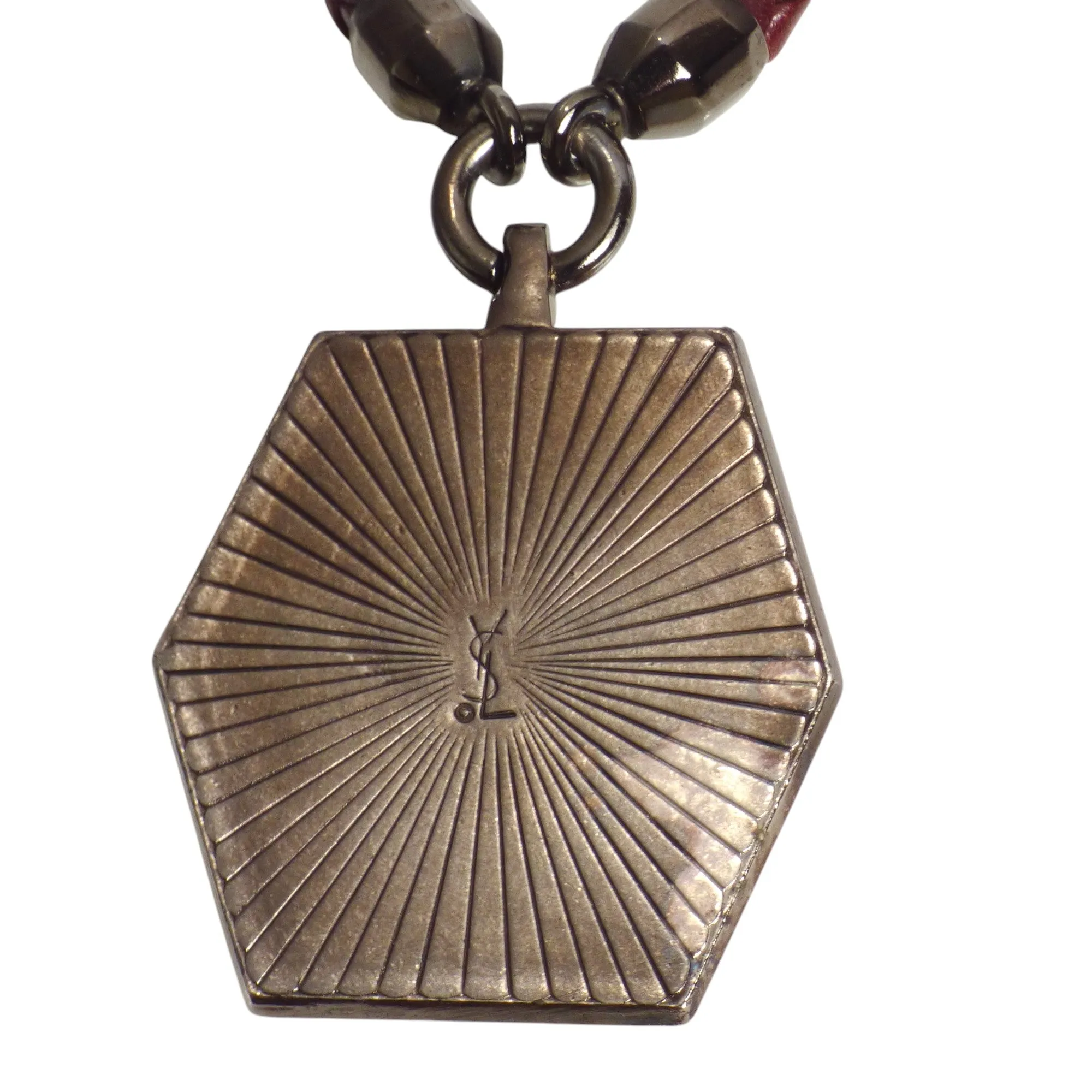 YVES SAINT LAURENT- Braided Leather Pendant Necklace
