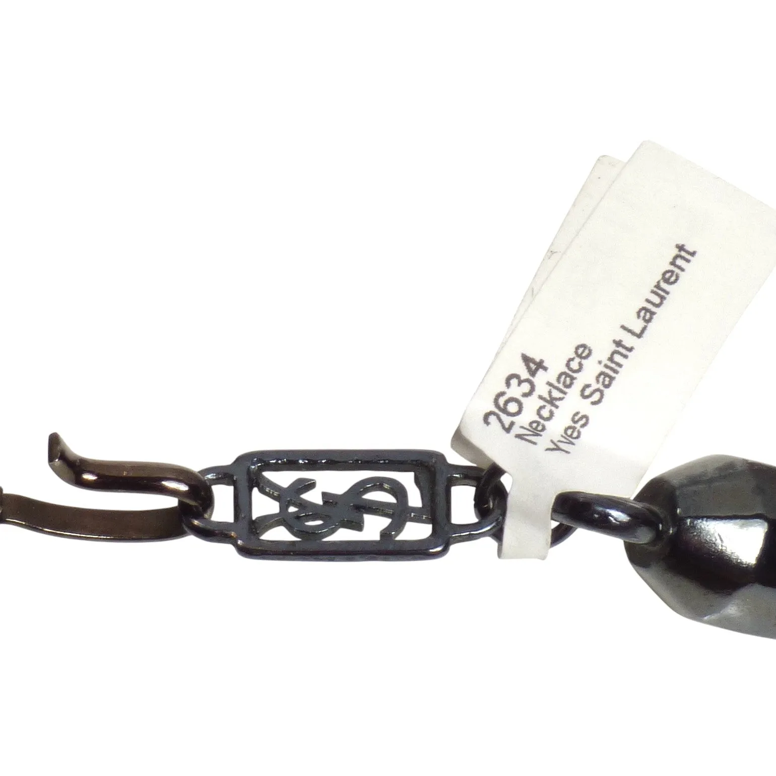 YVES SAINT LAURENT- Braided Leather Pendant Necklace
