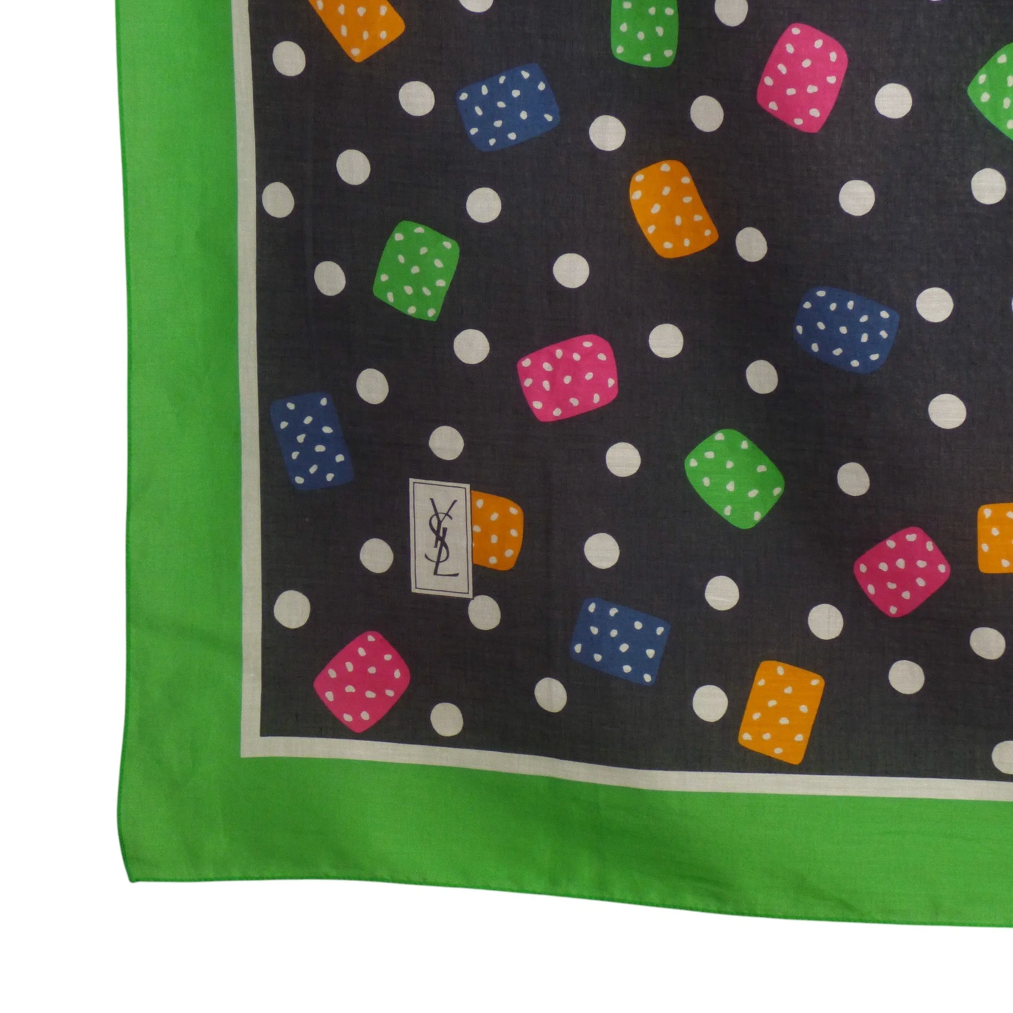 YVES SAINT LAURENT- Geo Print Cotton Scarf